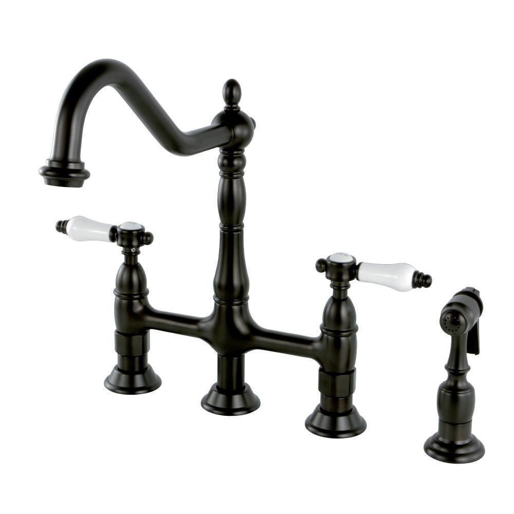 Kingston Brass Bel-Air Bridge Kitchen Faucet Oil Rubbed Bronze