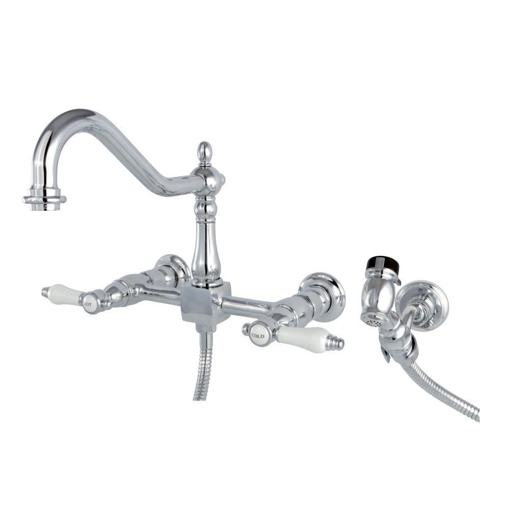 Kingston Brass Bel-Air Wall Mount Kitchen Faucet Polished Chrome