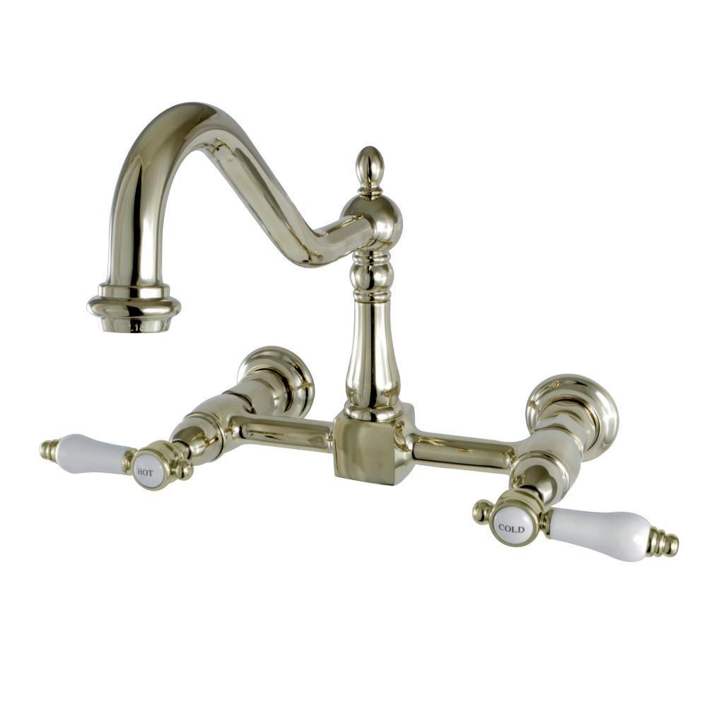 Kingston Brass Bel-Air Wall Mount Kitchen Faucet Polished Brass