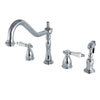 Kingston Brass Bel-Air Widespread Kitchen Faucet Polished Chrome