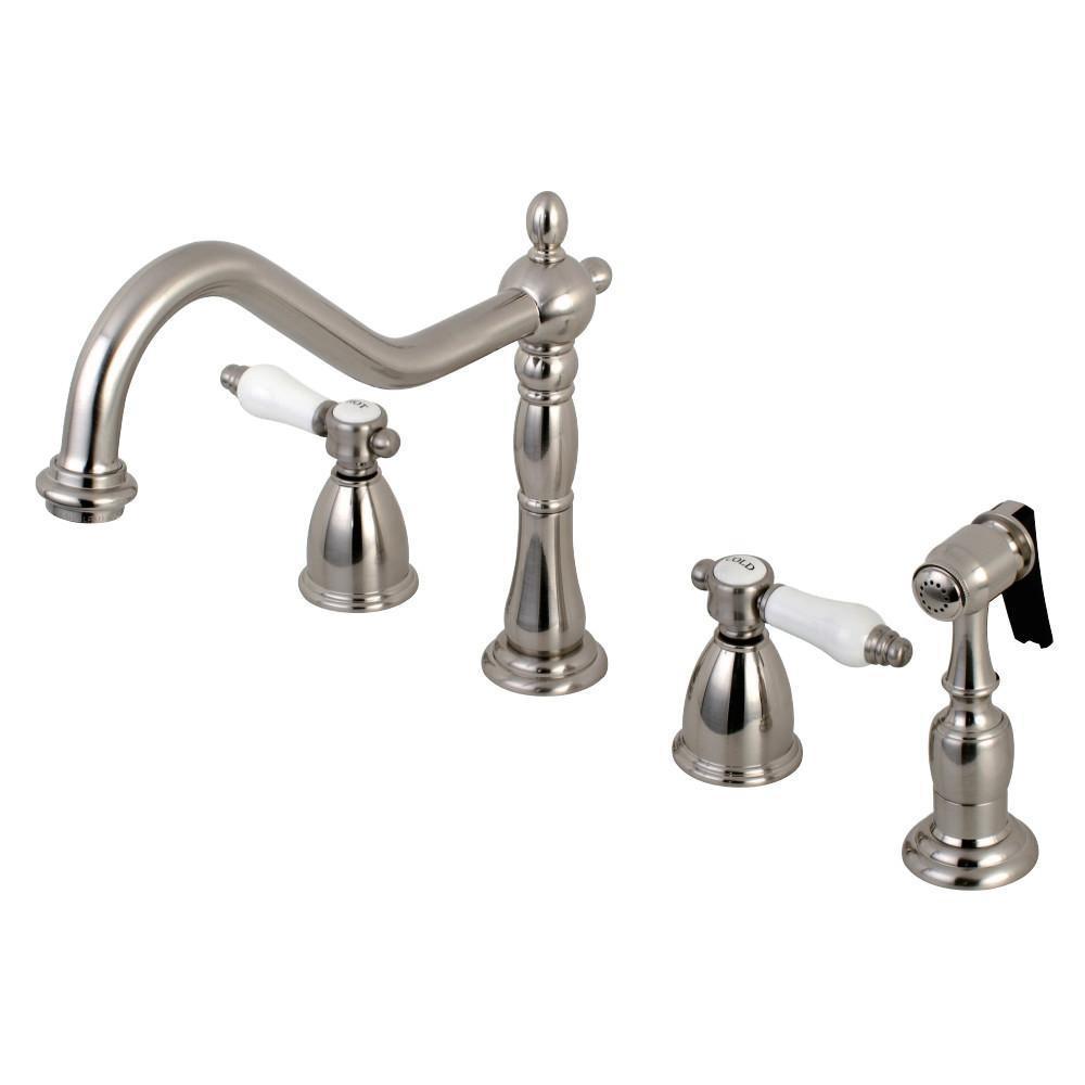 Kingston Brass Bel-Air Widespread Kitchen Faucet Brushed Nickel