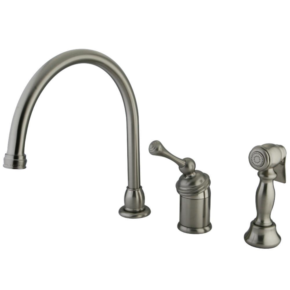 Kingston Brass Buckingham Widespread Kitchen Faucet Brushed Nickel