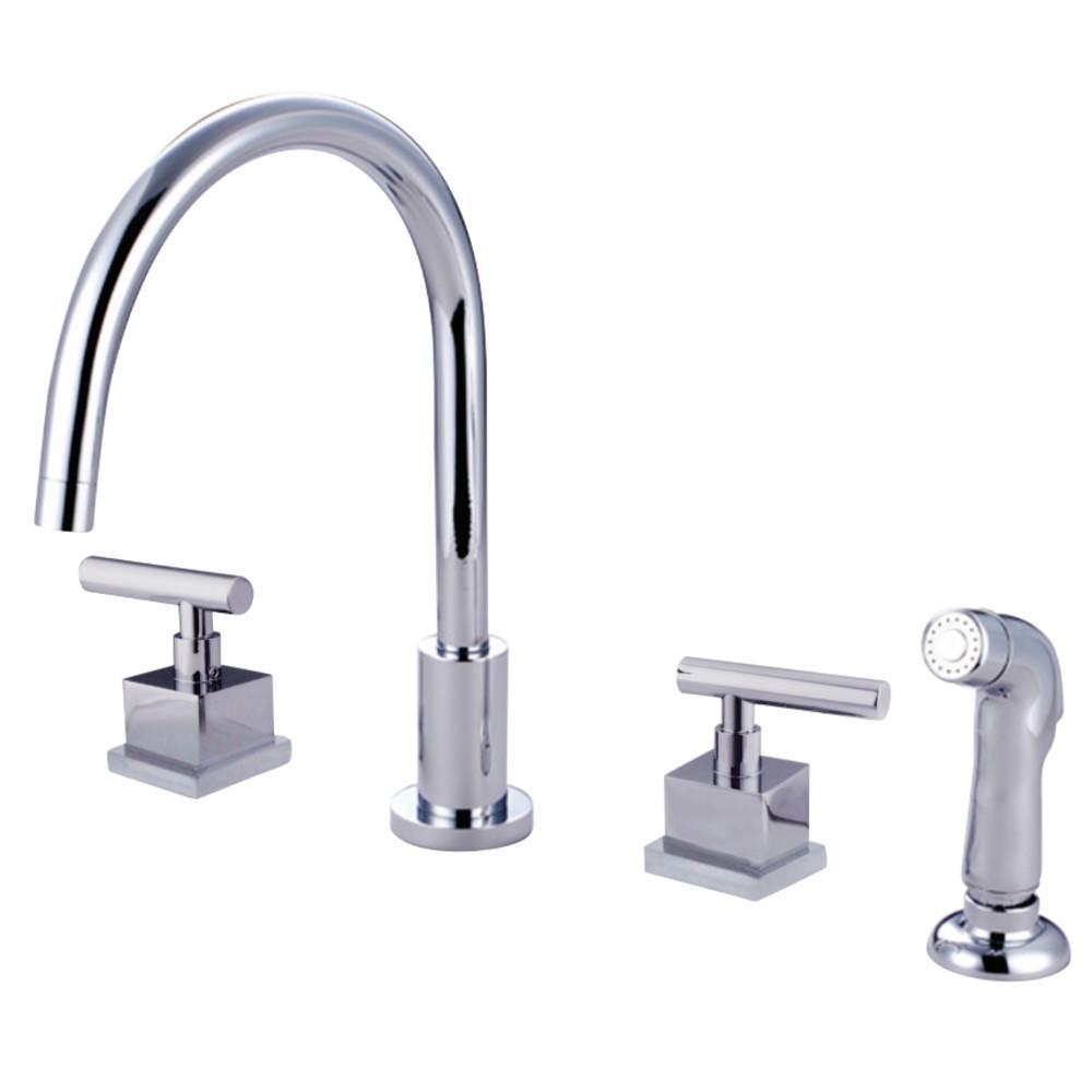 Kingston Brass Claremont Widespread Kitchen Faucet Polished Chrome