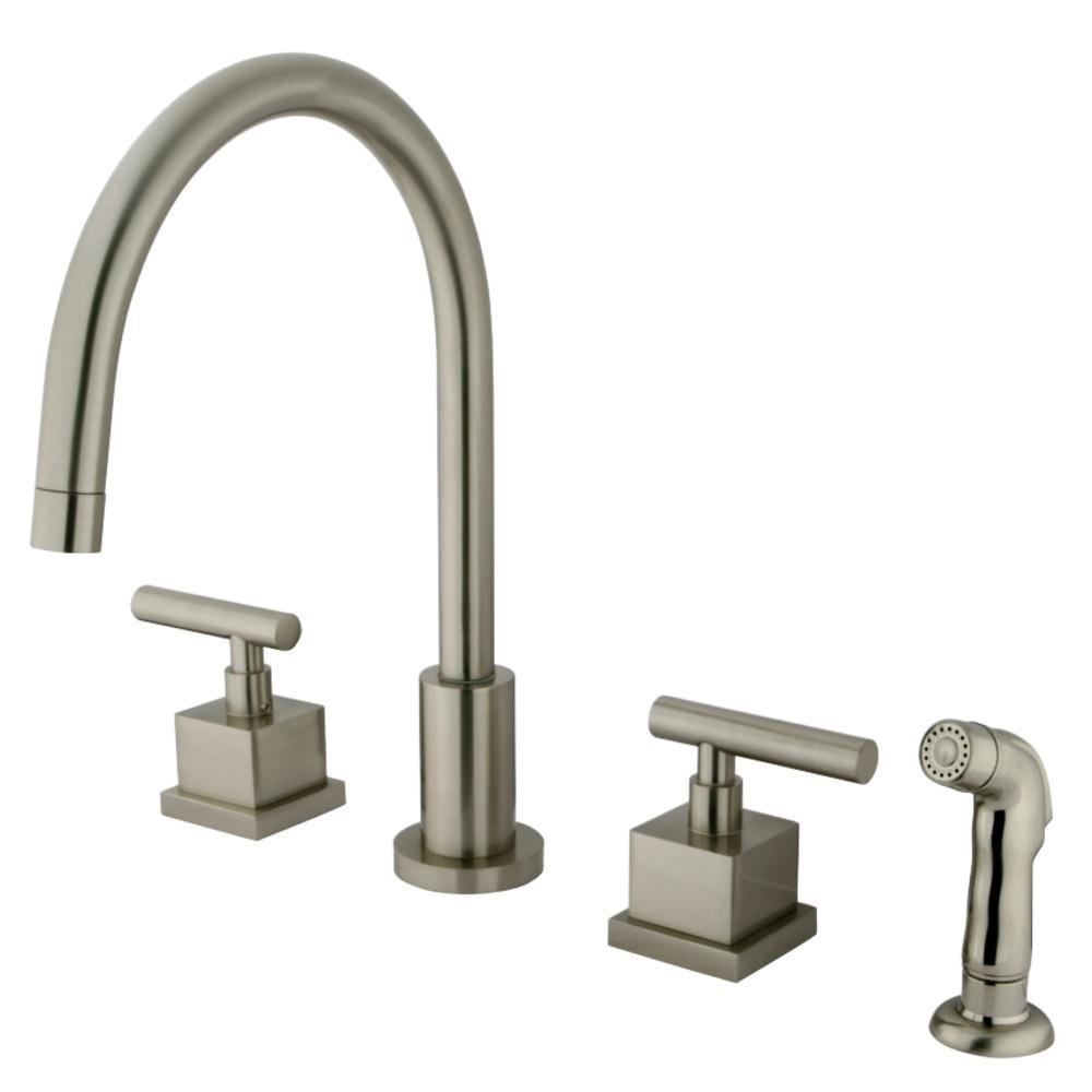 Kingston Brass Claremont Widespread Kitchen Faucet Brushed Nickel