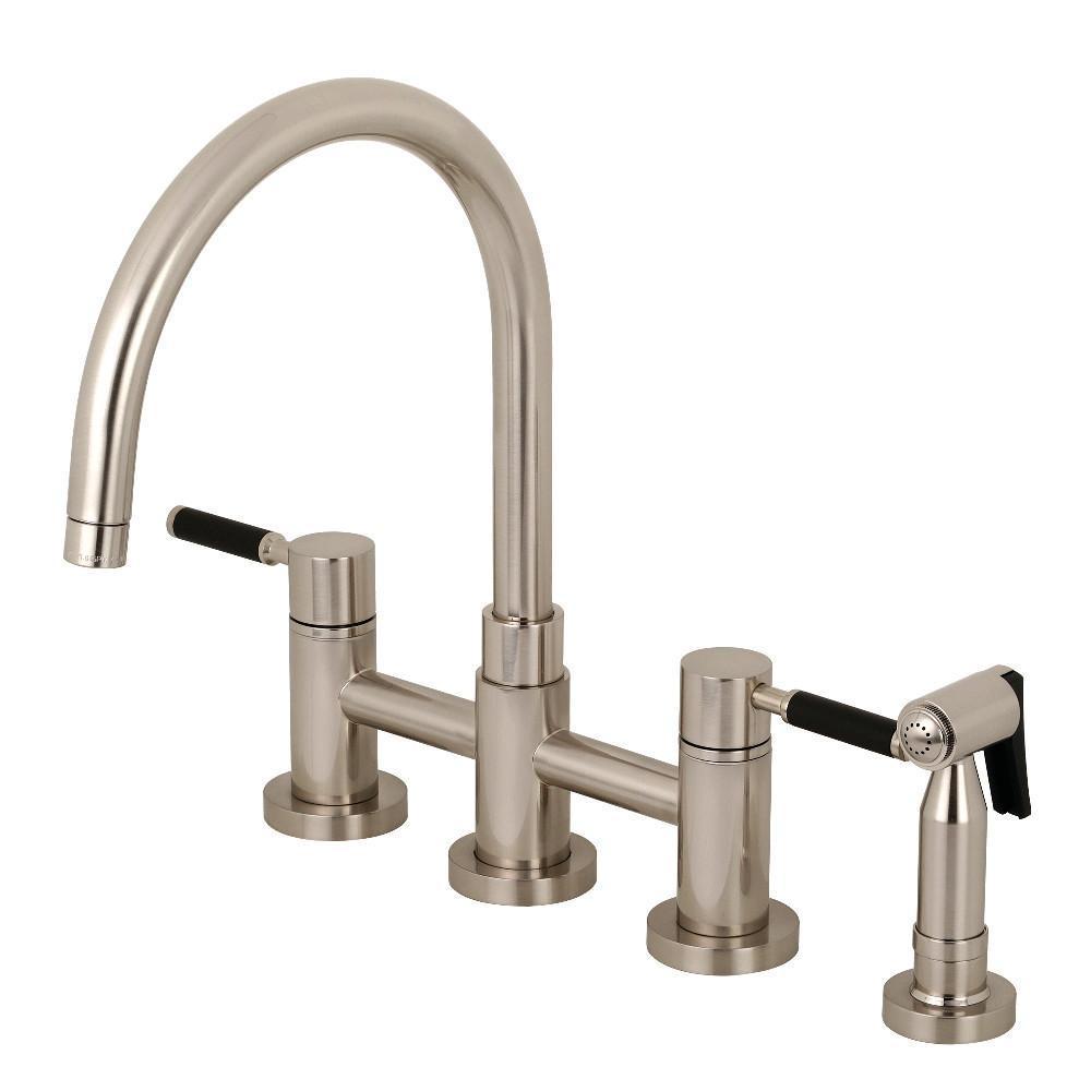 Kingston Brass Concord Bridge Kitchen Faucet Brushed Nickel