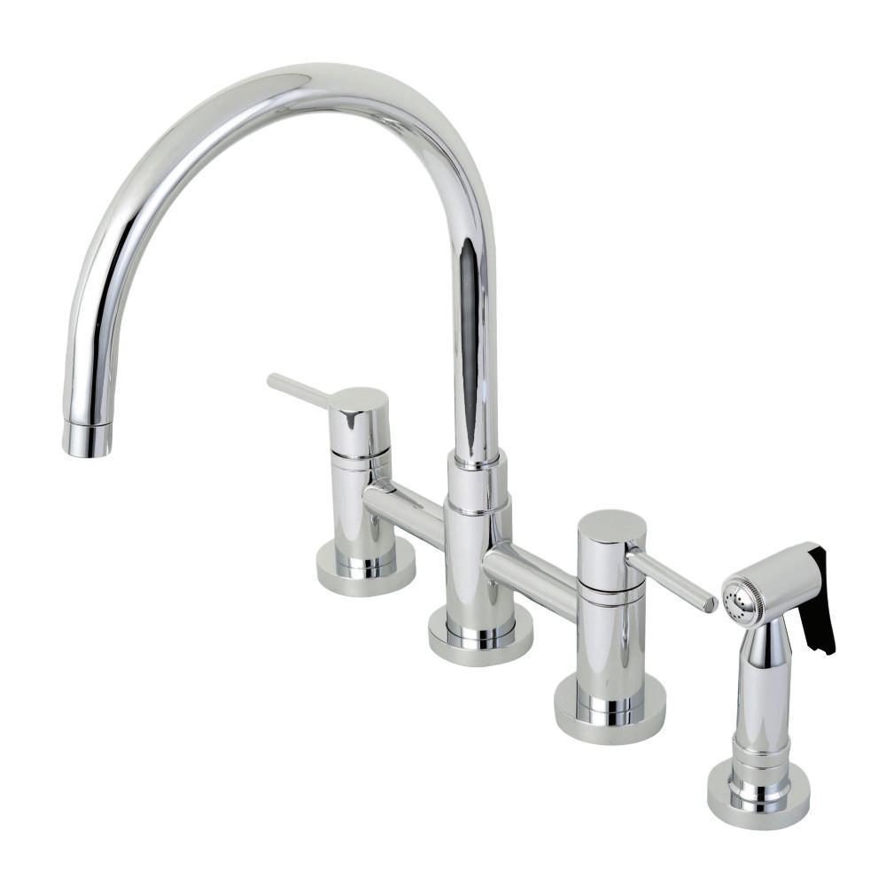 Kingston Brass Concord Bridge Kitchen Faucet Polished Chrome