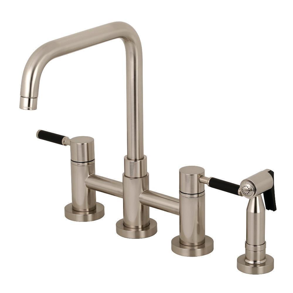 Kingston Brass Concord Bridge Kitchen Faucet Brushed Nickel
