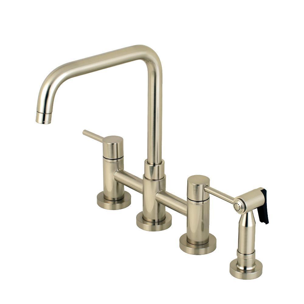 Kingston Brass Concord Bridge Kitchen Faucet Brushed Nickel