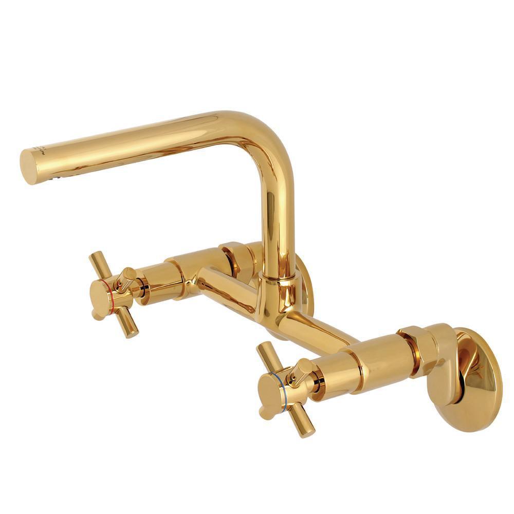 Kingston Brass Concord Wall Mount Kitchen Faucet Polished Brass