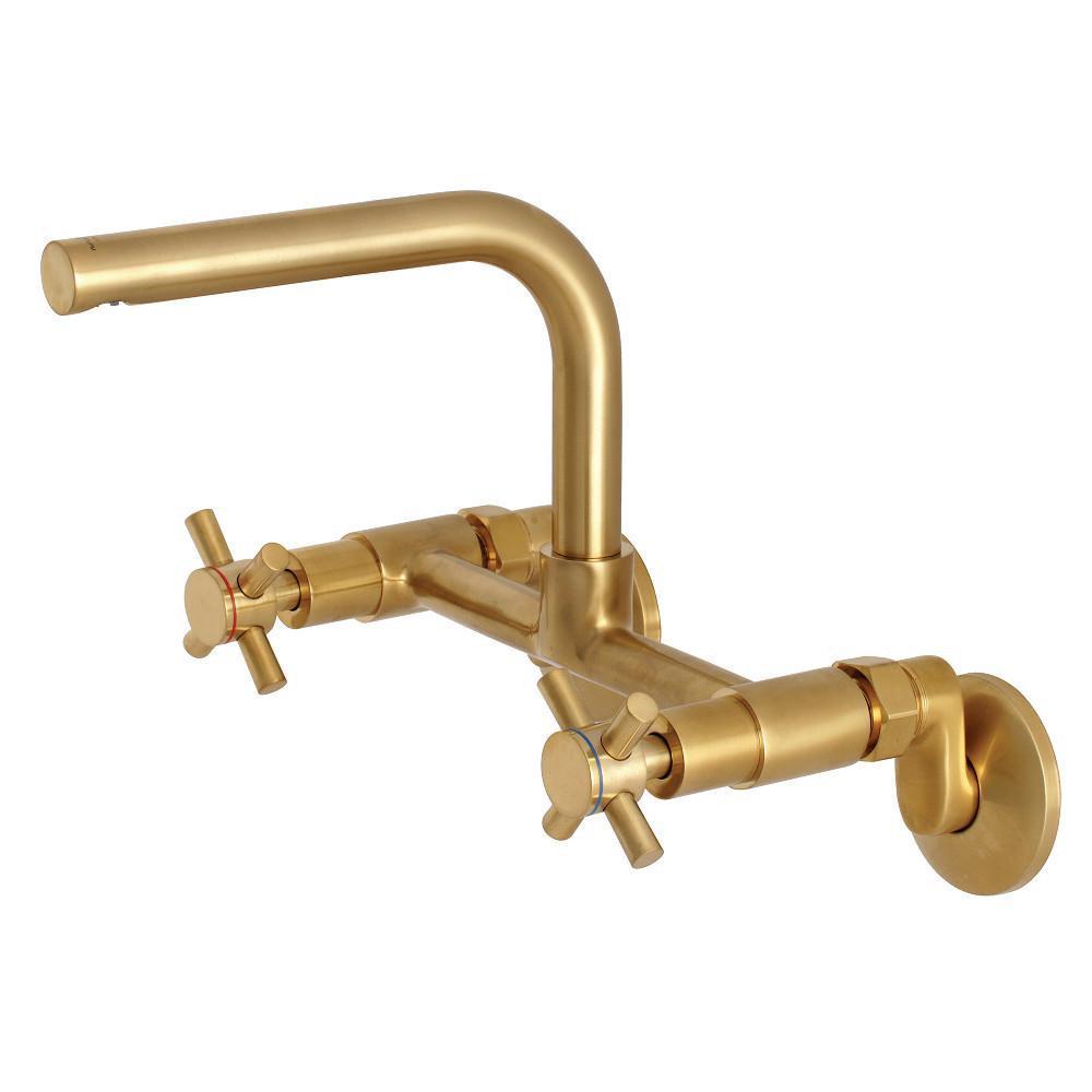 Kingston Brass Concord Wall Mount Kitchen Faucet Satin Brass