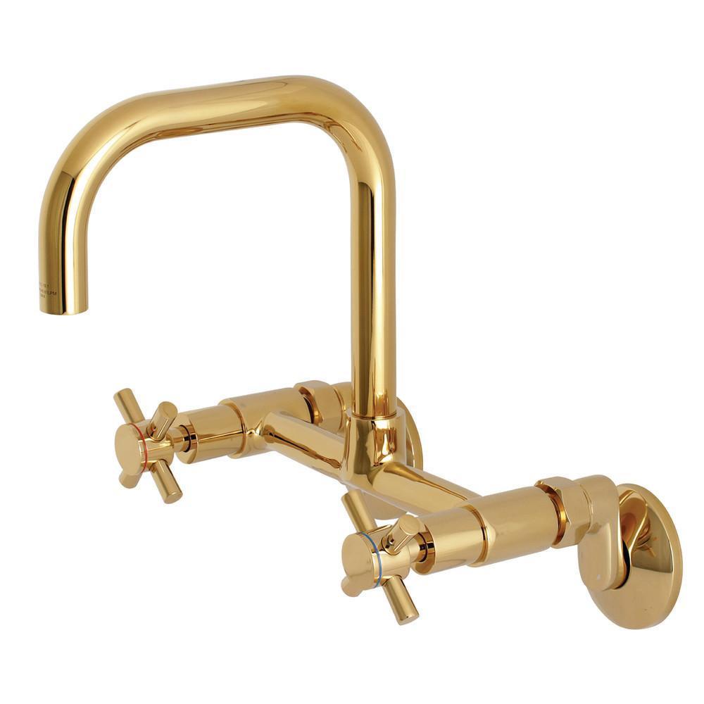 Kingston Brass Concord Wall Mount Kitchen Faucet Polished Brass