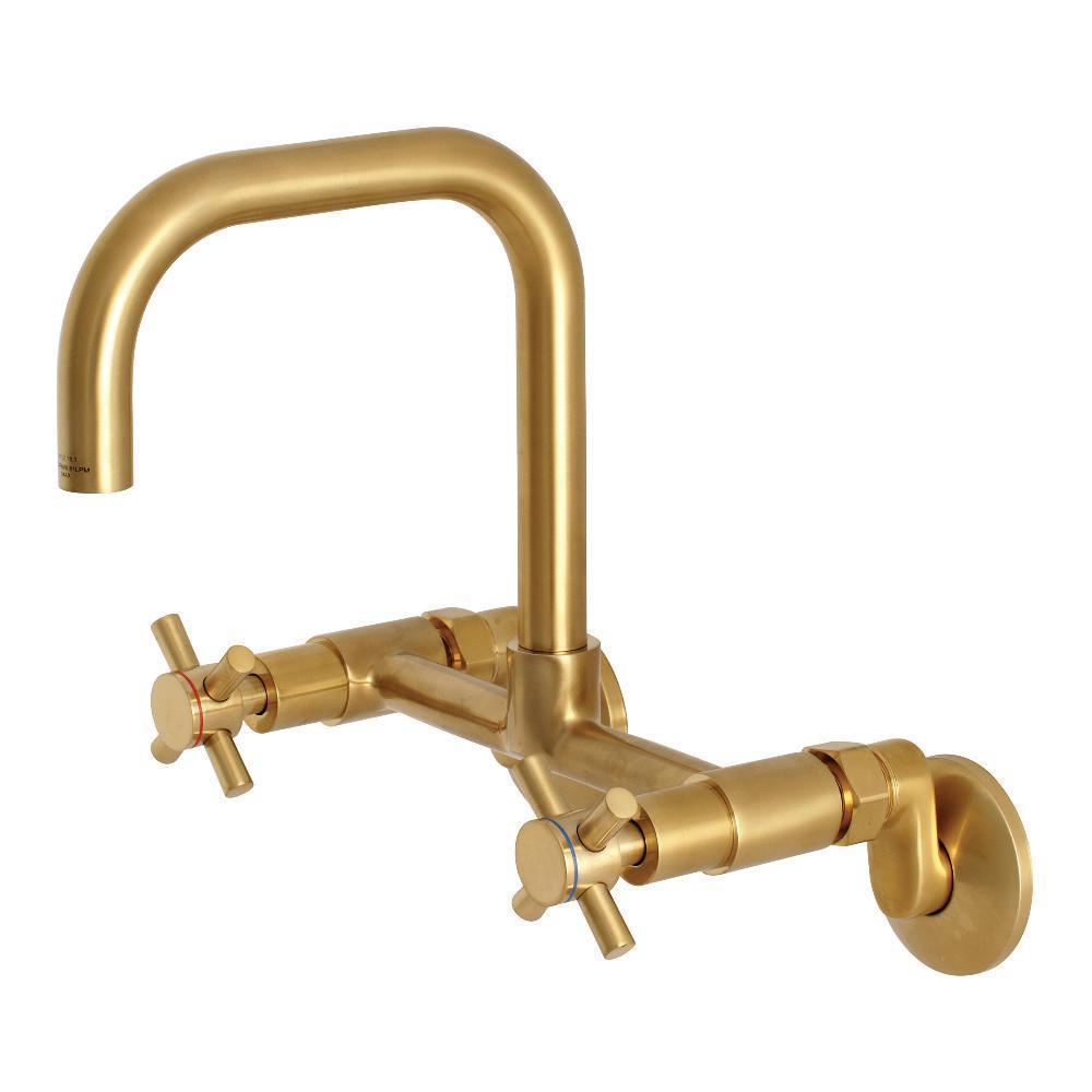Kingston Brass Concord Wall Mount Kitchen Faucet Satin Brass
