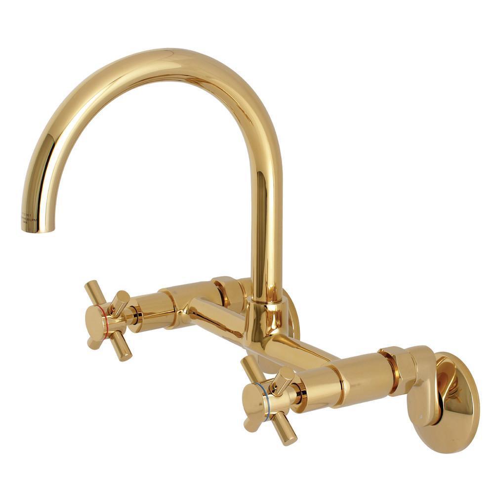 Kingston Brass Concord Wall Mount Kitchen Faucet Polished Brass