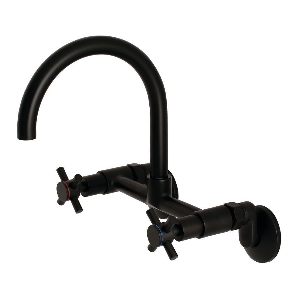 Kingston Brass Concord Wall Mount Kitchen Faucet Matte Black