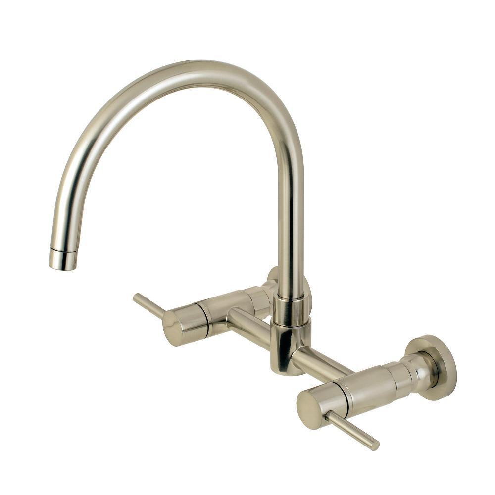 Kingston Brass Concord Wall Mount Kitchen Faucet Brushed Nickel