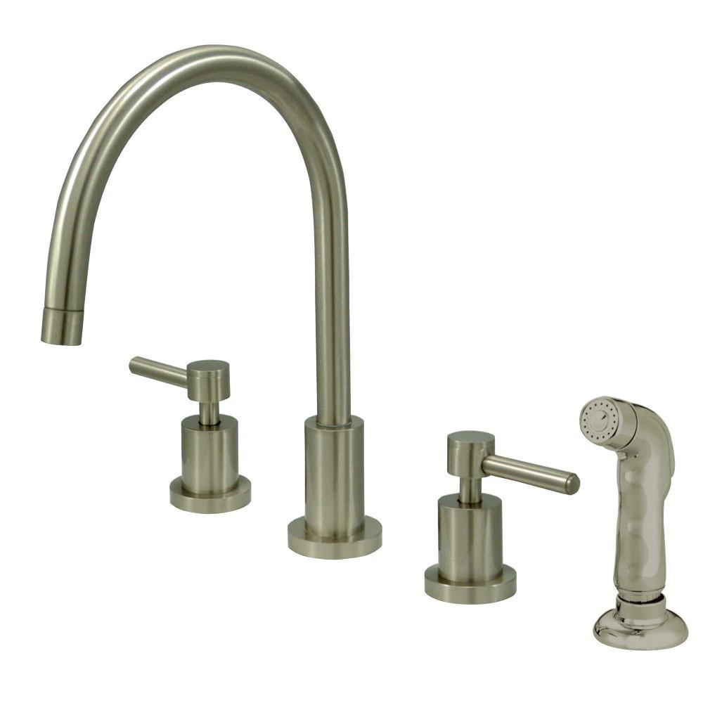 Kingston Brass Concord Widespread Kitchen Faucet Brushed Nickel