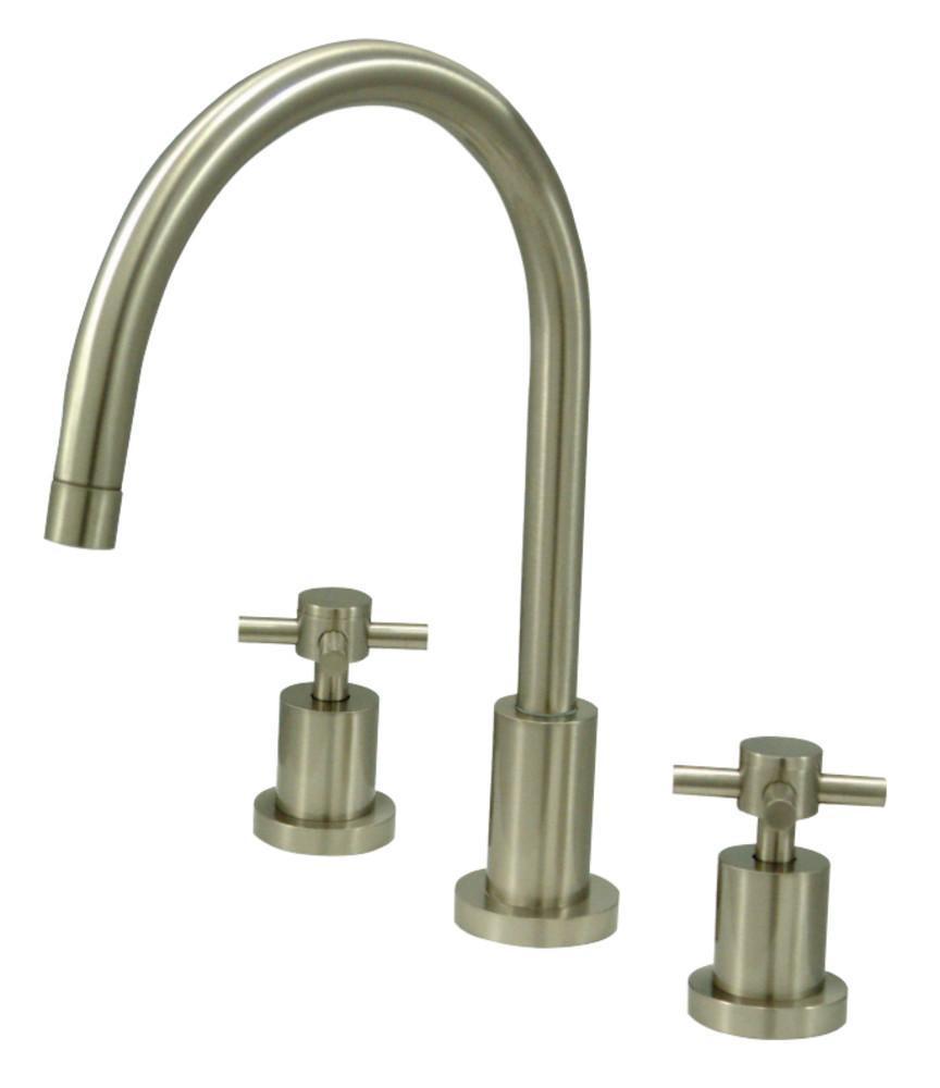 Kingston Brass Concord Widespread Kitchen Faucet Brushed Nickel