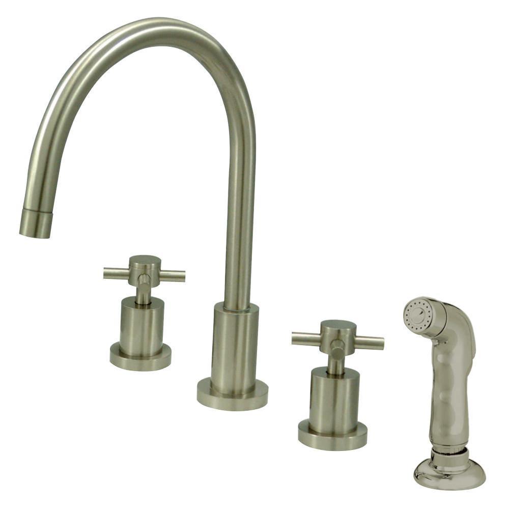 Kingston Brass Concord Widespread Kitchen Faucet Brushed Nickel