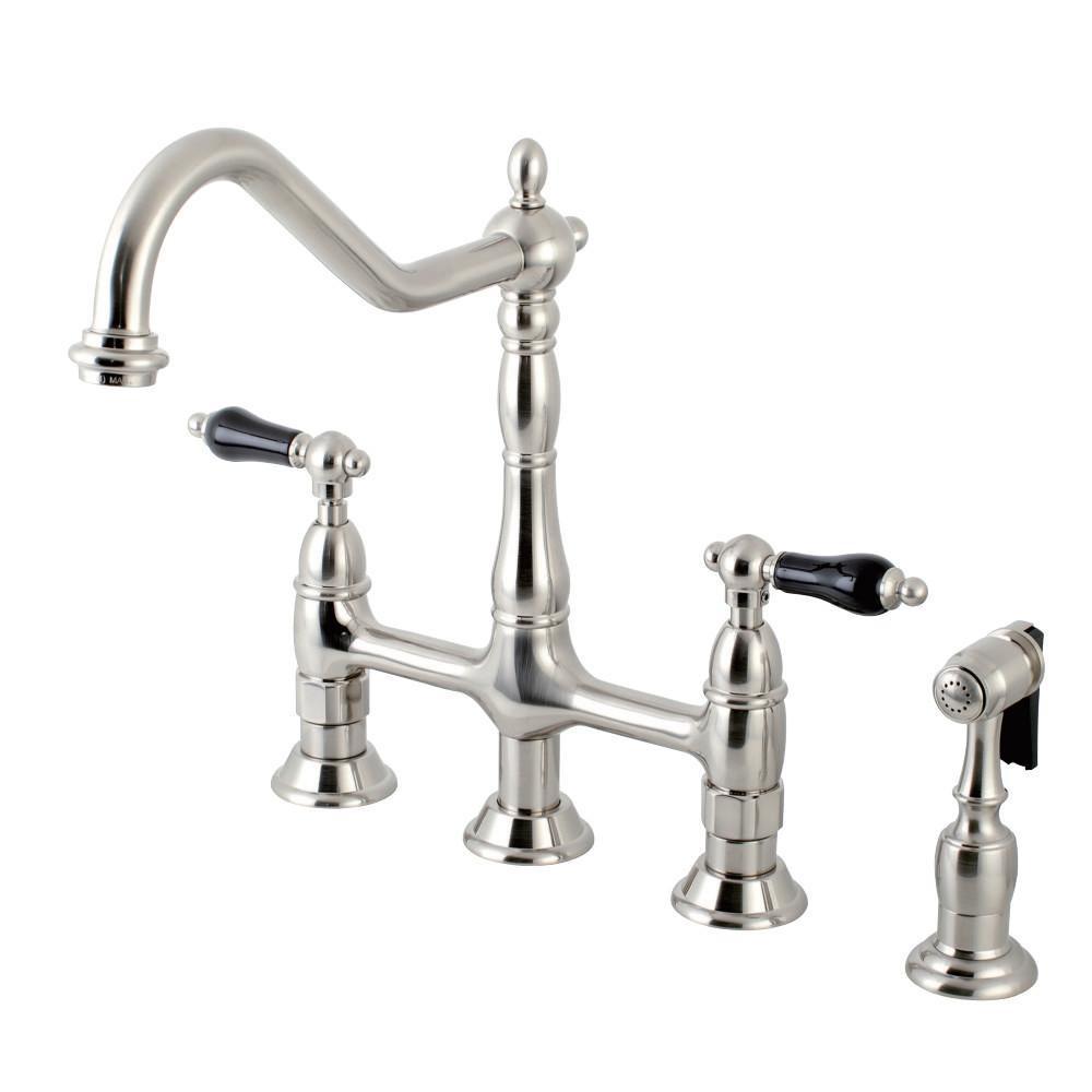 Kingston Brass Duchess Bridge Kitchen Faucet Brushed Nickel