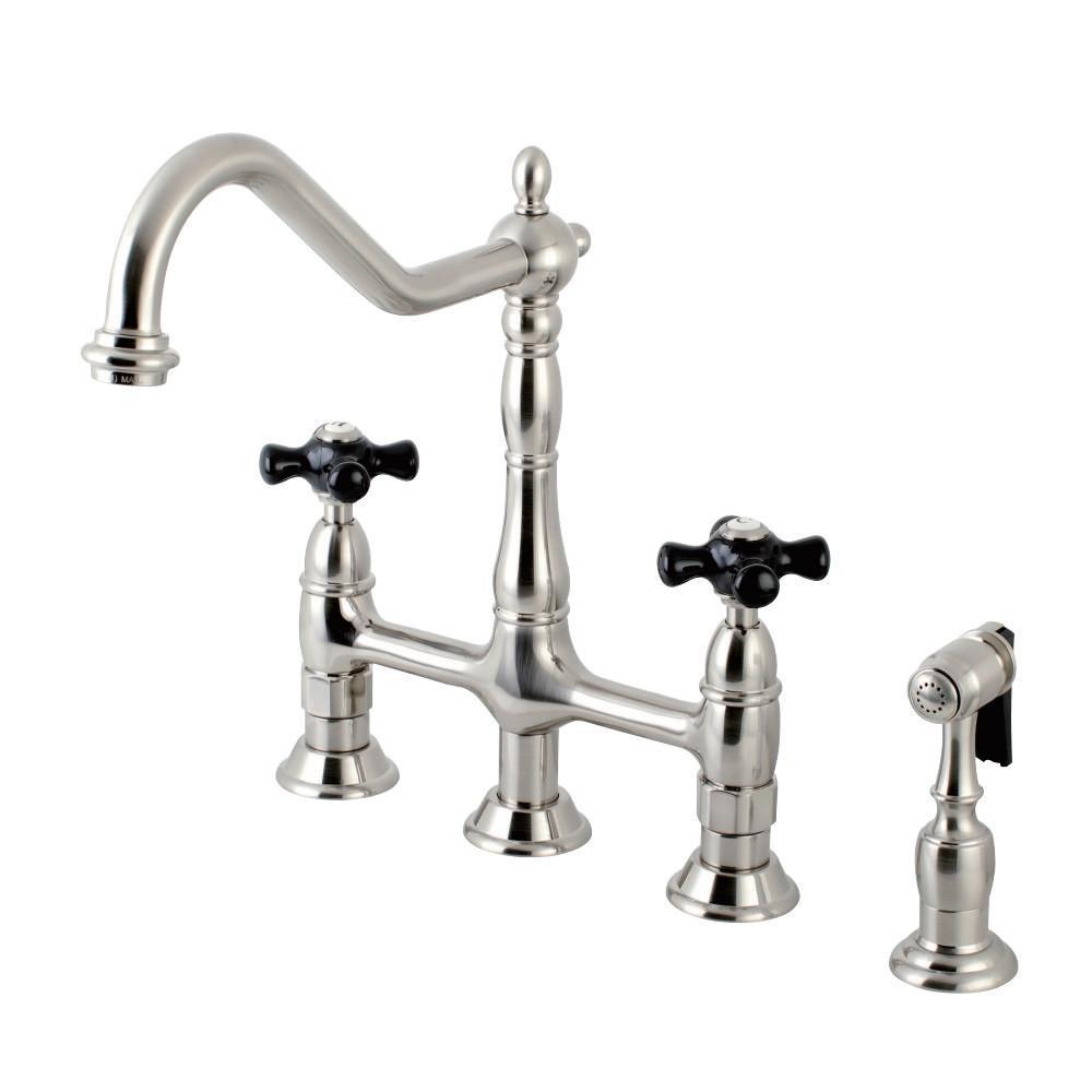 Kingston Brass Duchess Bridge Kitchen Faucet Brushed Nickel
