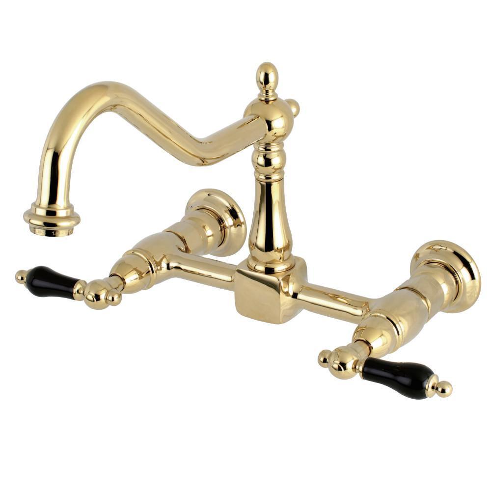 Kingston Brass Duchess Wall Mount Kitchen Faucet Polished Brass