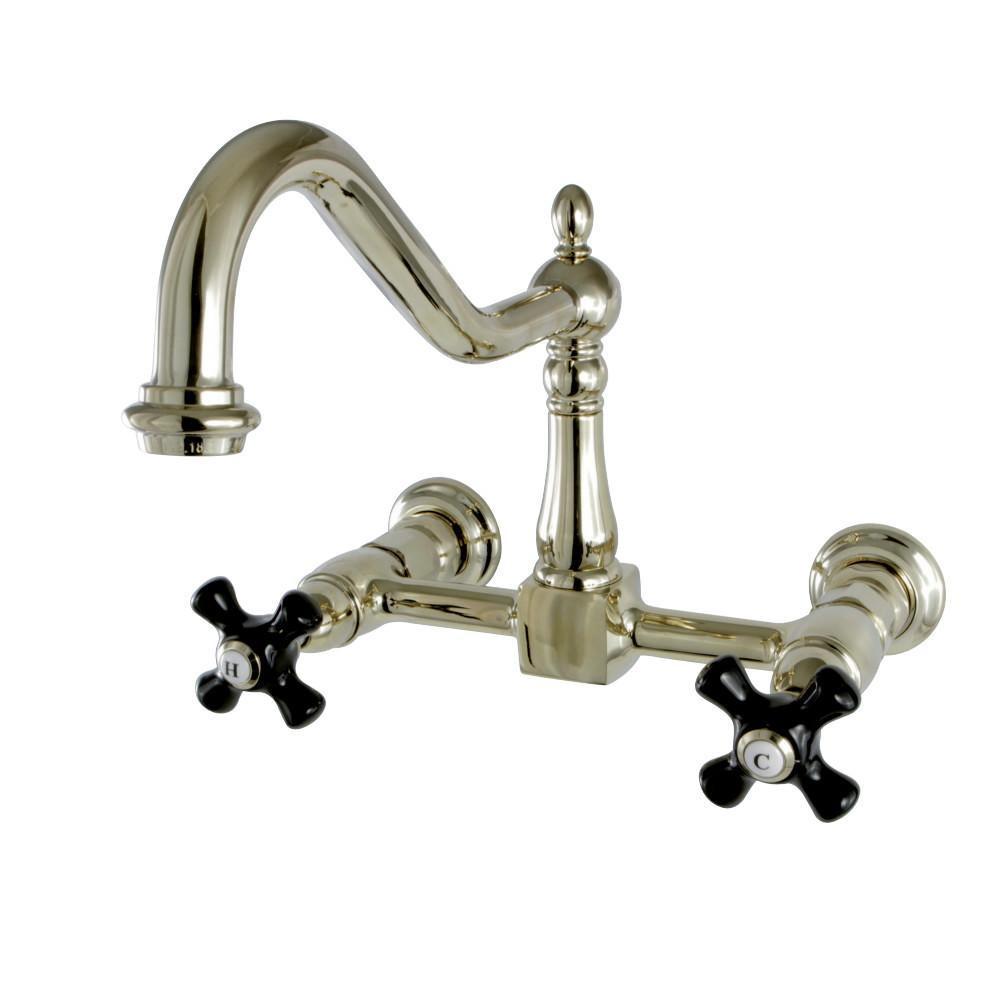 Kingston Brass Duchess Wall Mount Kitchen Faucet Polished Brass