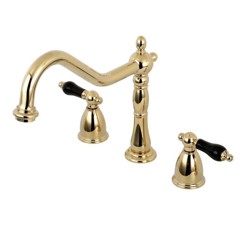 Kingston Brass Duchess Widespread Kitchen Faucet Polished Brass
