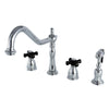 Kingston Brass Duchess Widespread Kitchen Faucet Polished Chrome
