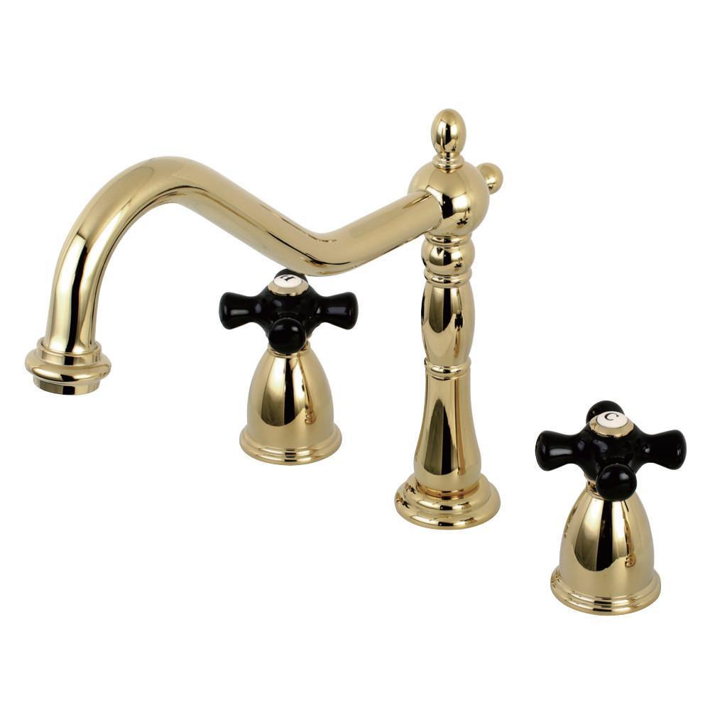 Kingston Brass Duchess Widespread Kitchen Faucet Polished Brass