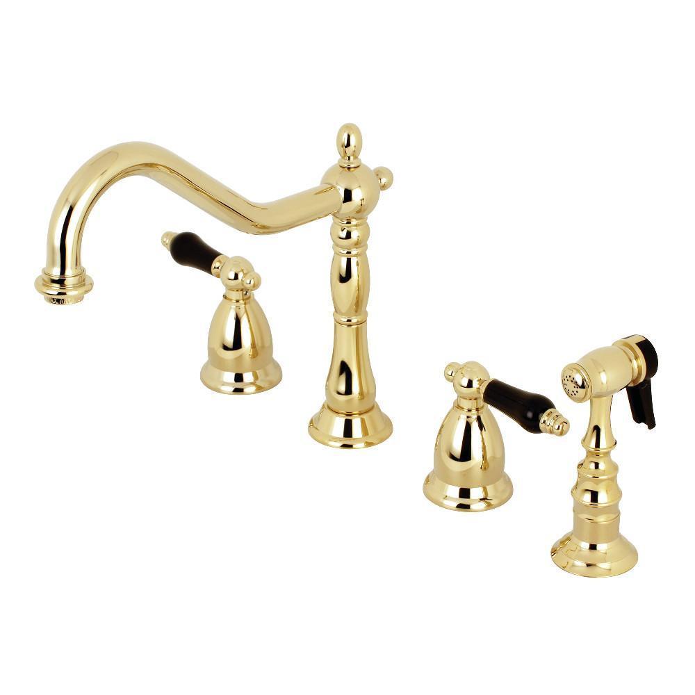 Kingston Brass Duchess Widespread Kitchen Faucet Polished Brass