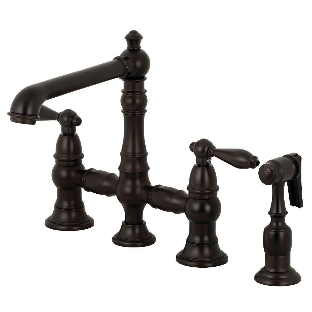 Kingston Brass English Country Bridge Kitchen Faucet Oil Rubbed Bronze