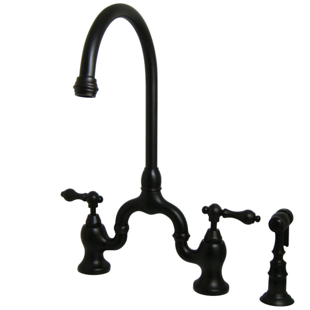 Kingston Brass English Country Bridge Kitchen Faucet Oil Rubbed Bronze