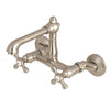 Kingston Brass English Country Wall Mount Kitchen Faucet Brushed Nickel