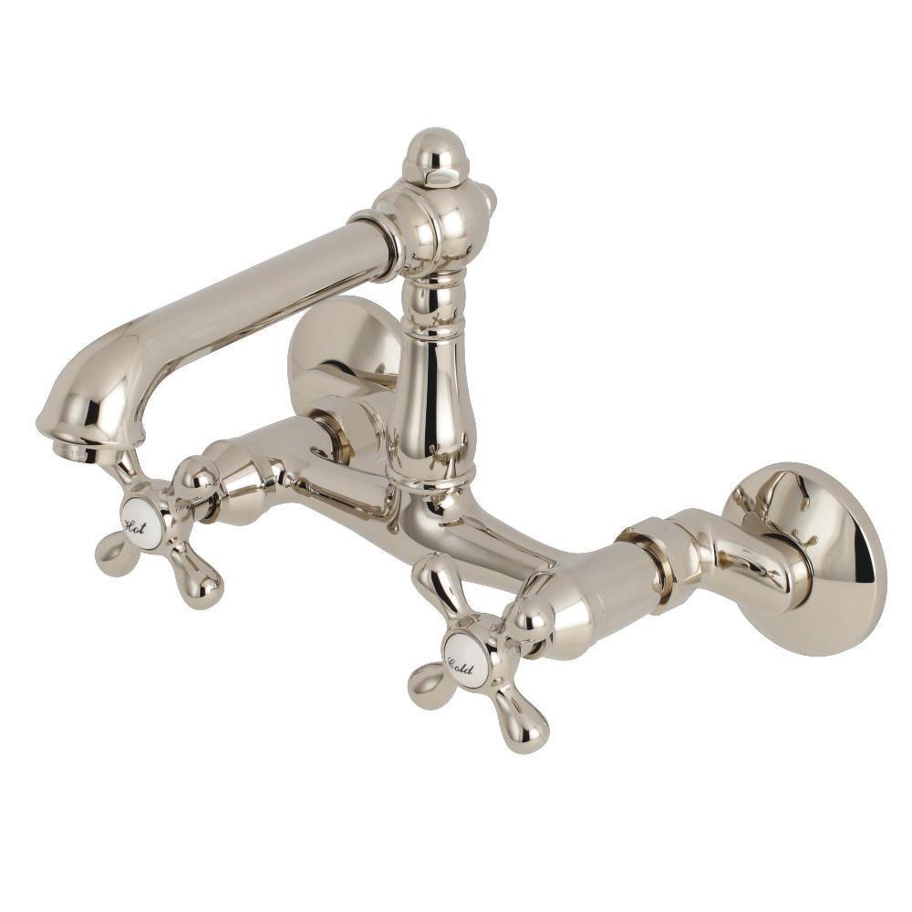 Kingston Brass English Country Wall Mount Kitchen Faucet Polished Nickel