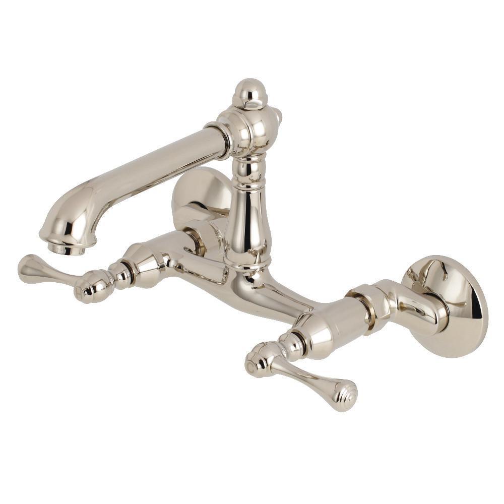 Kingston Brass English Country Wall Mount Kitchen Faucet Polished Nickel