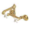 Kingston Brass English Country Wall Mount Kitchen Faucet Polished Brass
