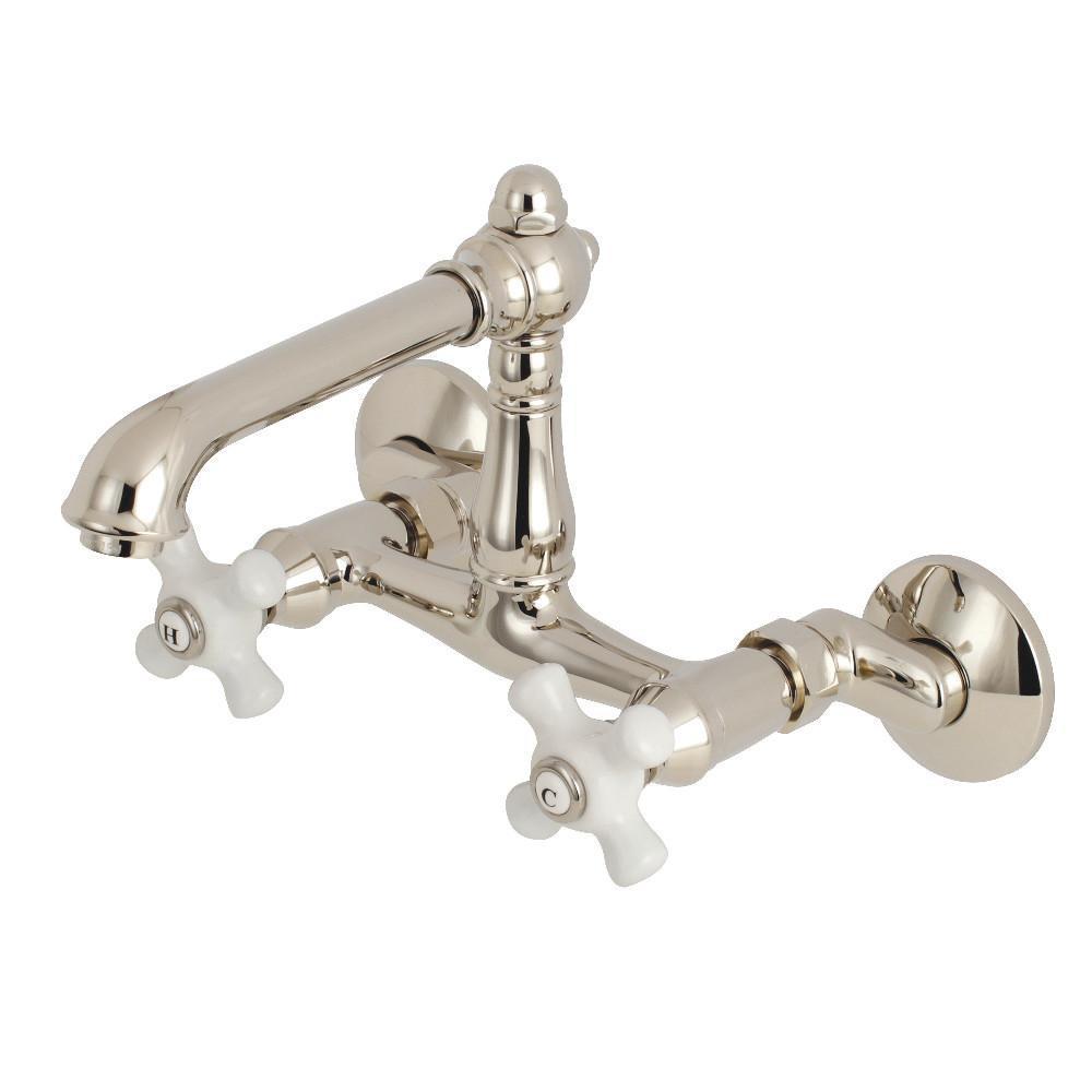 Kingston Brass English Country Wall Mount Kitchen Faucet Polished Nickel