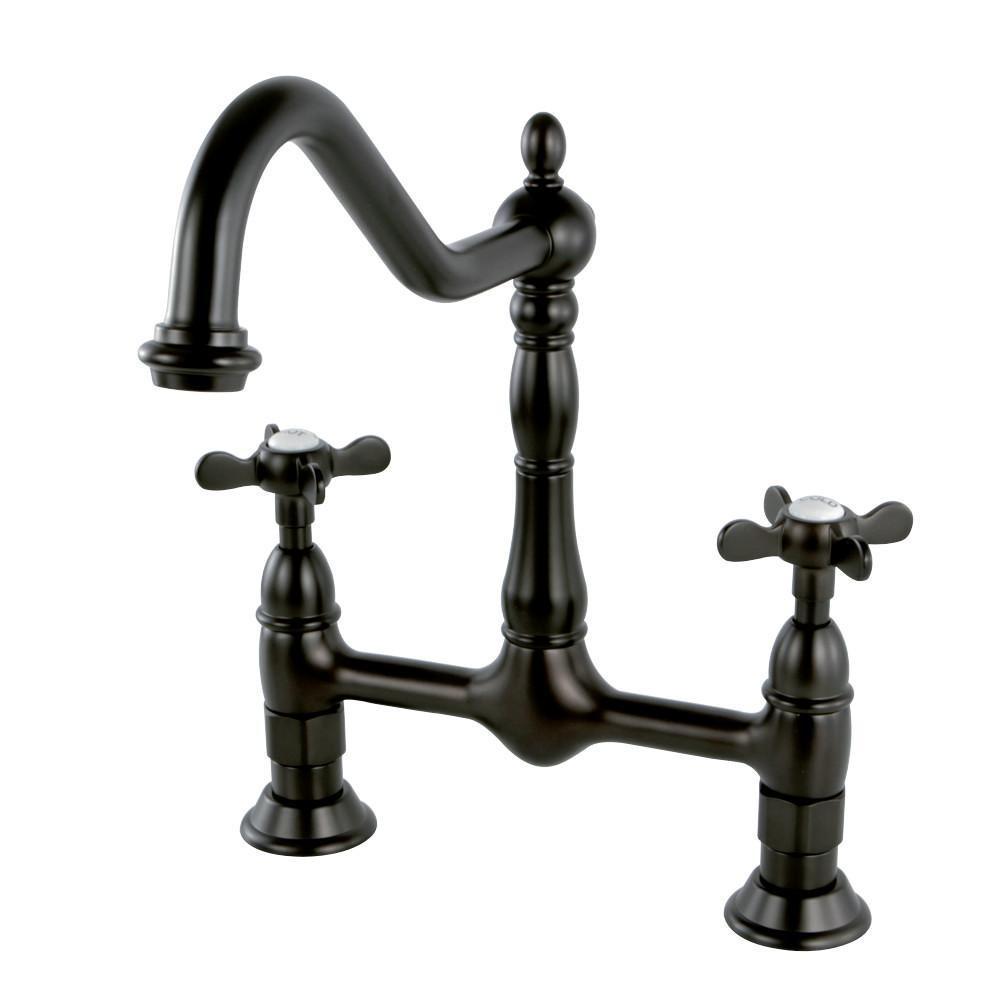 Kingston Brass Essex Bridge Kitchen Faucet Oil Rubbed Bronze