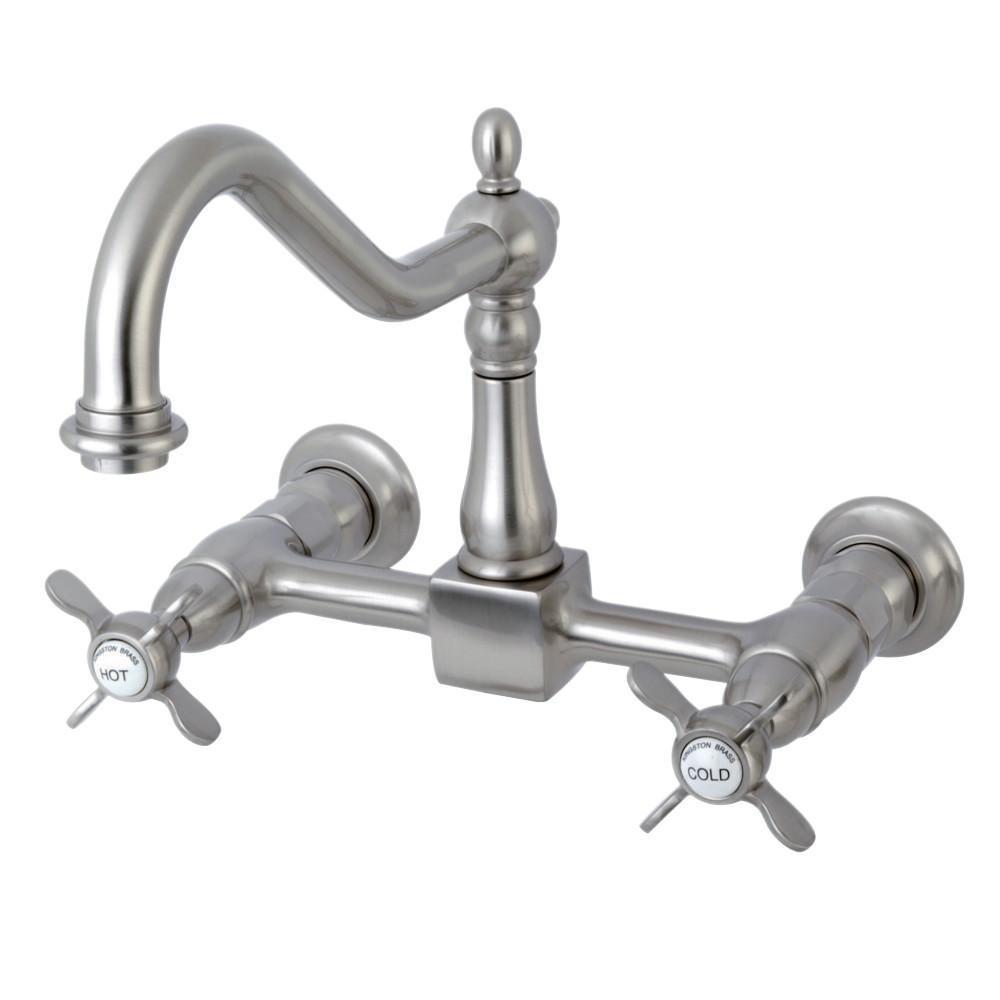 Kingston Brass Essex Wall Mount Kitchen Faucet Brushed Nickel