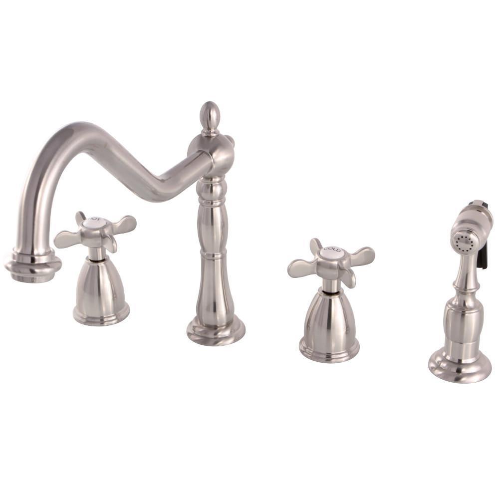 Kingston Brass Essex Widespread Kitchen Faucet Brushed Nickel