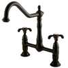 Kingston Brass French Country Bridge Kitchen Faucet Oil Rubbed Bronze