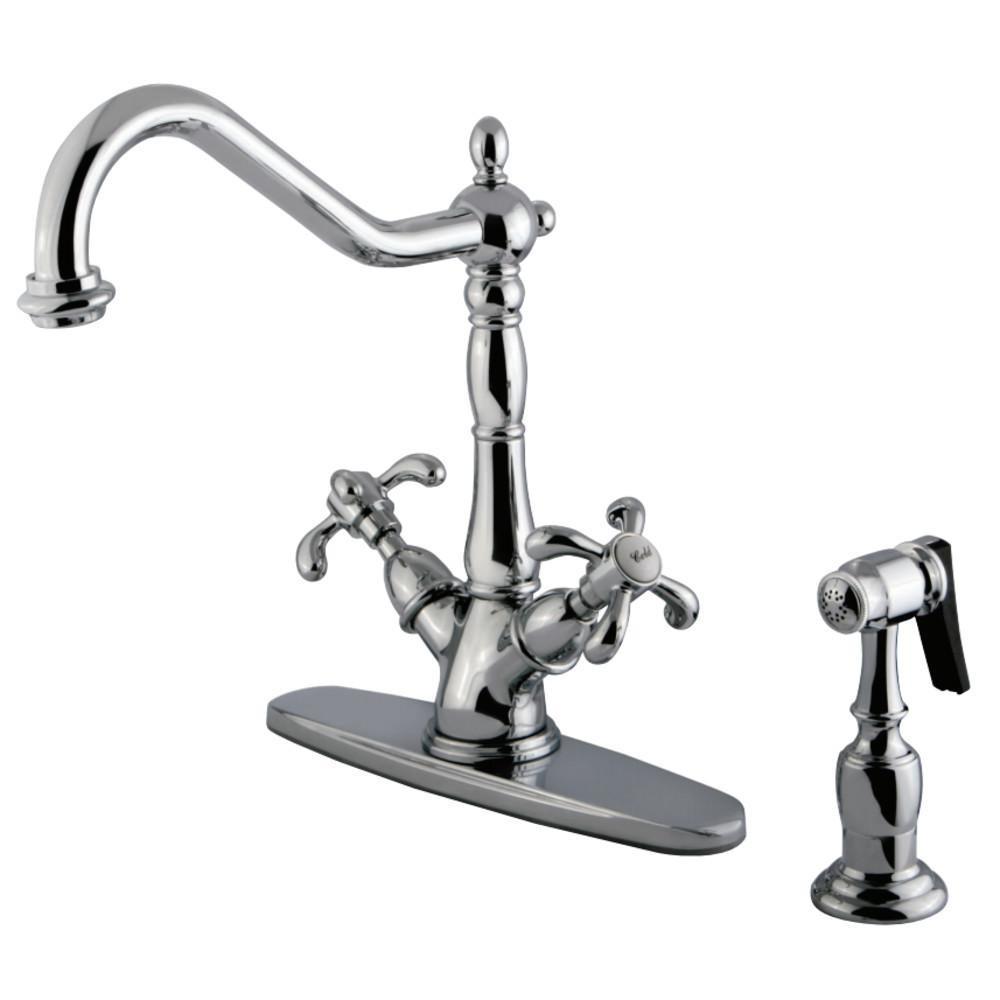 Kingston Brass French Country Multi-Hole Faucet Polished Chrome