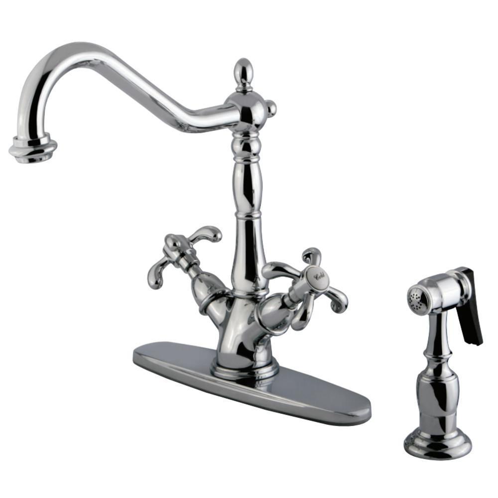 Kingston Brass French Country Multi-Hole Faucet Polished Chrome