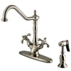 Kingston Brass French Country Multi-Hole Faucet Brushed Nickel