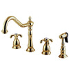 Kingston Brass French Country Widespread Kitchen Faucet Polished Brass