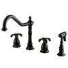 Kingston Brass French Country Widespread Kitchen Faucet Oil Rubbed Bronze
