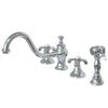Kingston Brass French Country Widespread Kitchen Faucet Polished Chrome