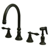 Kingston Brass Governor Widespread Kitchen Faucet Oil Rubbed Bronze