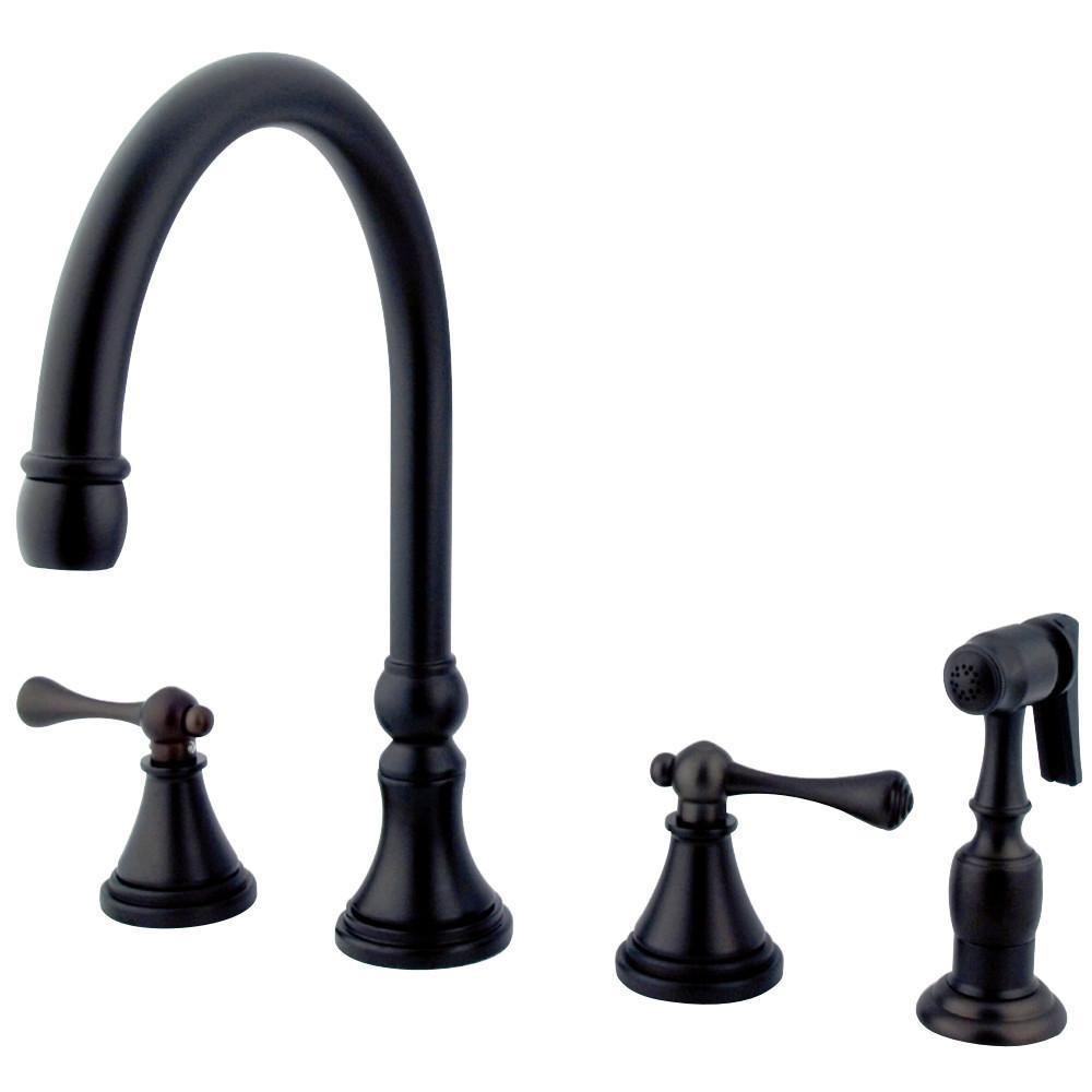 Kingston Brass Governor Widespread Kitchen Faucet Oil Rubbed Bronze