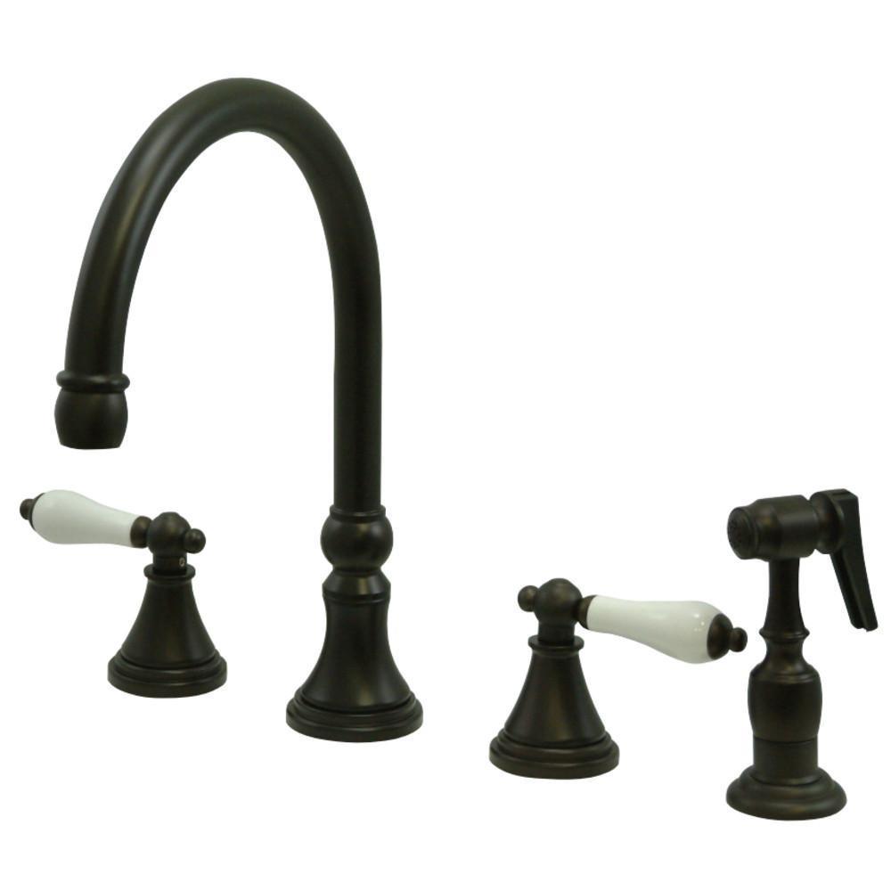 Kingston Brass Governor Widespread Kitchen Faucet Oil Rubbed Bronze